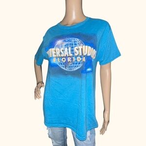 Universal Studios Florida Globe Graphic Tee Blue Size M